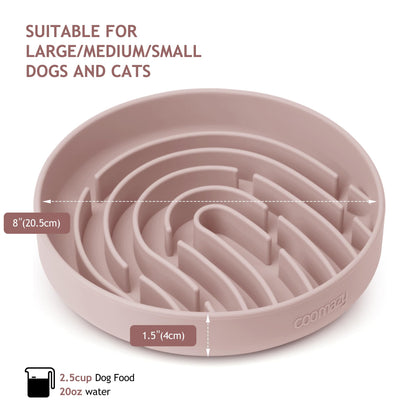 Coomazy Large Silicone Slow Feeder Dog Bowls, Interactive Puzzle Toy