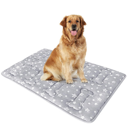 Dog Crate Mat (42" X 28"), Soft Dog Bed Mat with Cute Prints Bed