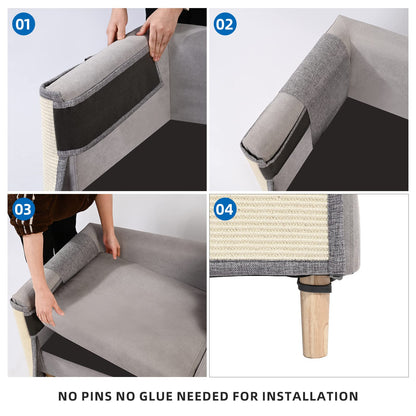 Cat Scratch Couch Protector with Natural Sisal for Protecting Couch