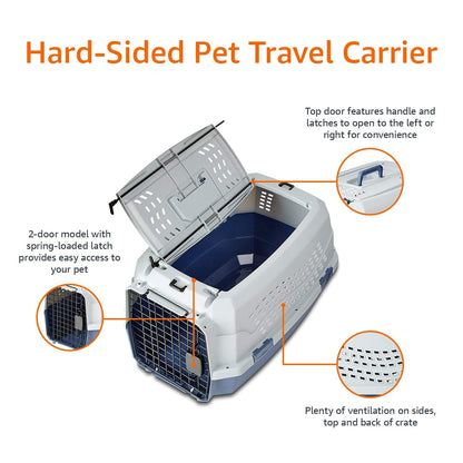 Amazon Basics Sturdy Portable 2-Door Top-Load Hard-Sided Pet Carrier