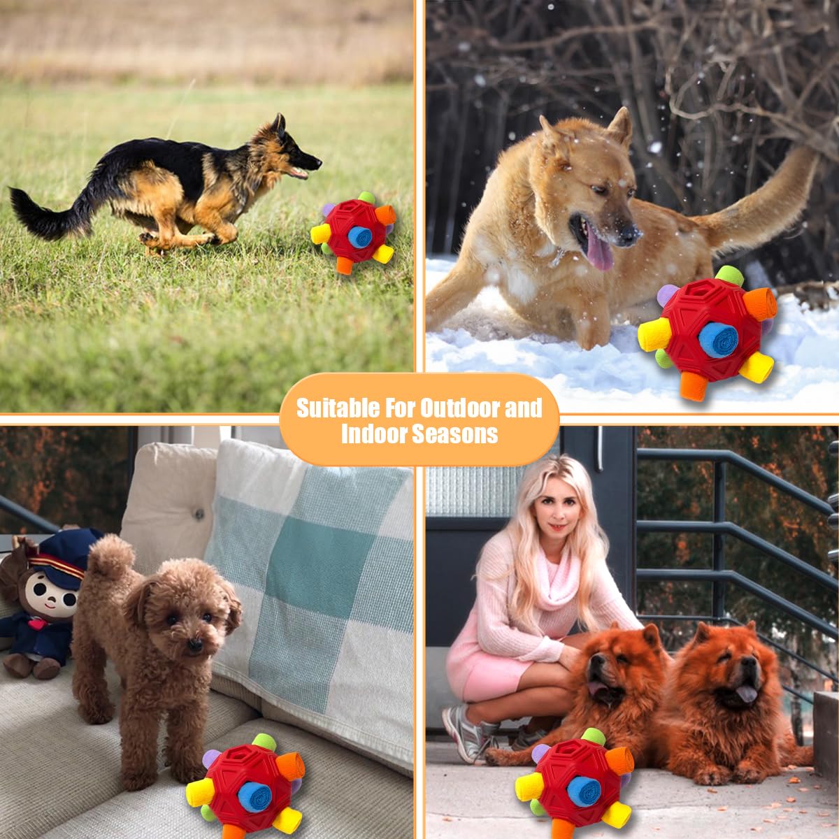 Dog Snuffle Ball-Interactive Puzzle Dog Toys Encourage Natural Chew