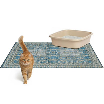 Lovewag Pets Cat Litter Box Mats 2 Pack Medium Machine Washable, Box