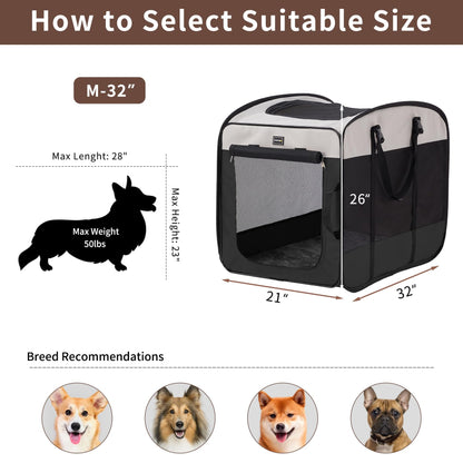 DONORO Dog Kennels and Crates for Medium Dogs, Portable Pop Up Bag