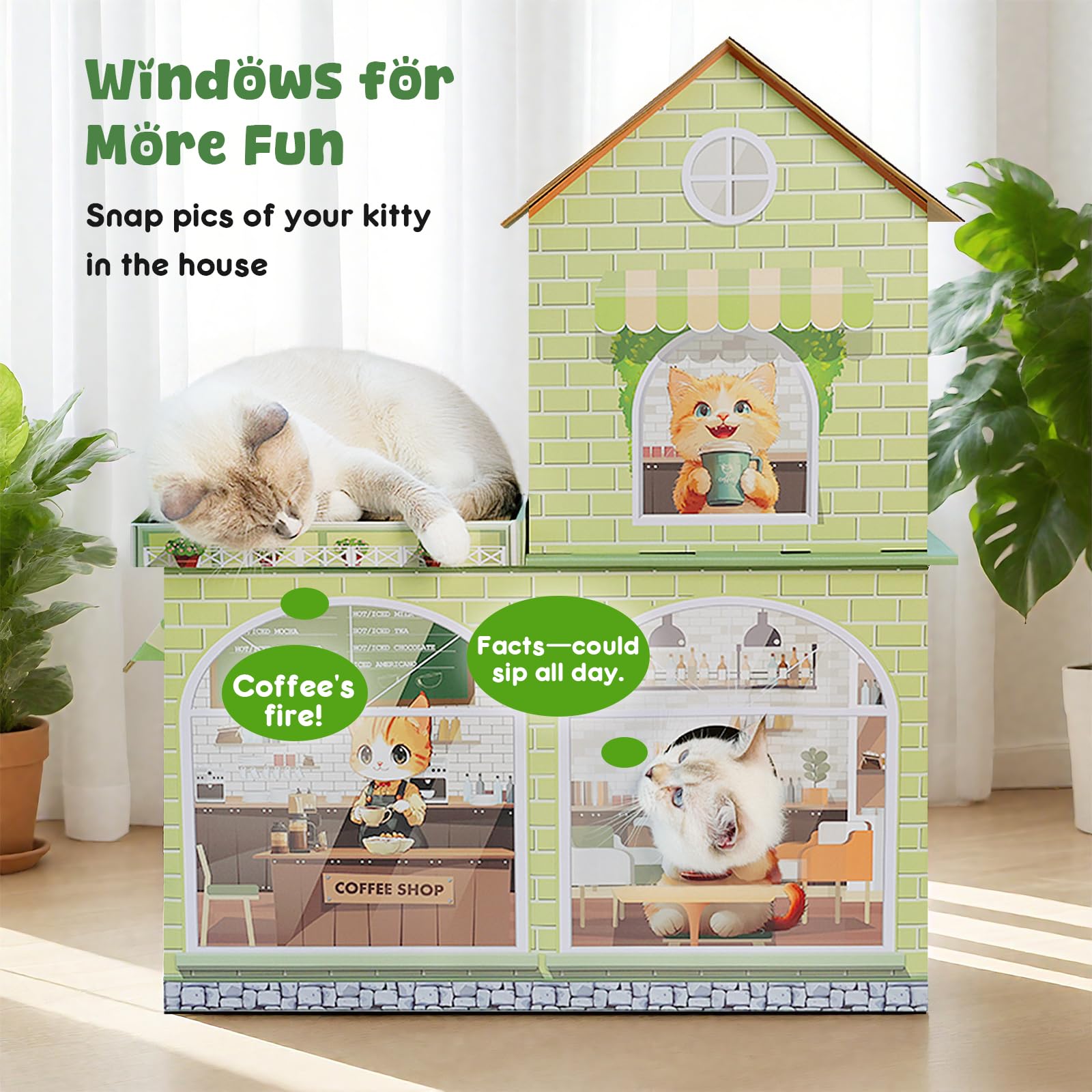 Cardboard Cat Houses for Indoor Cats Kitten Scratcher Houses Bed