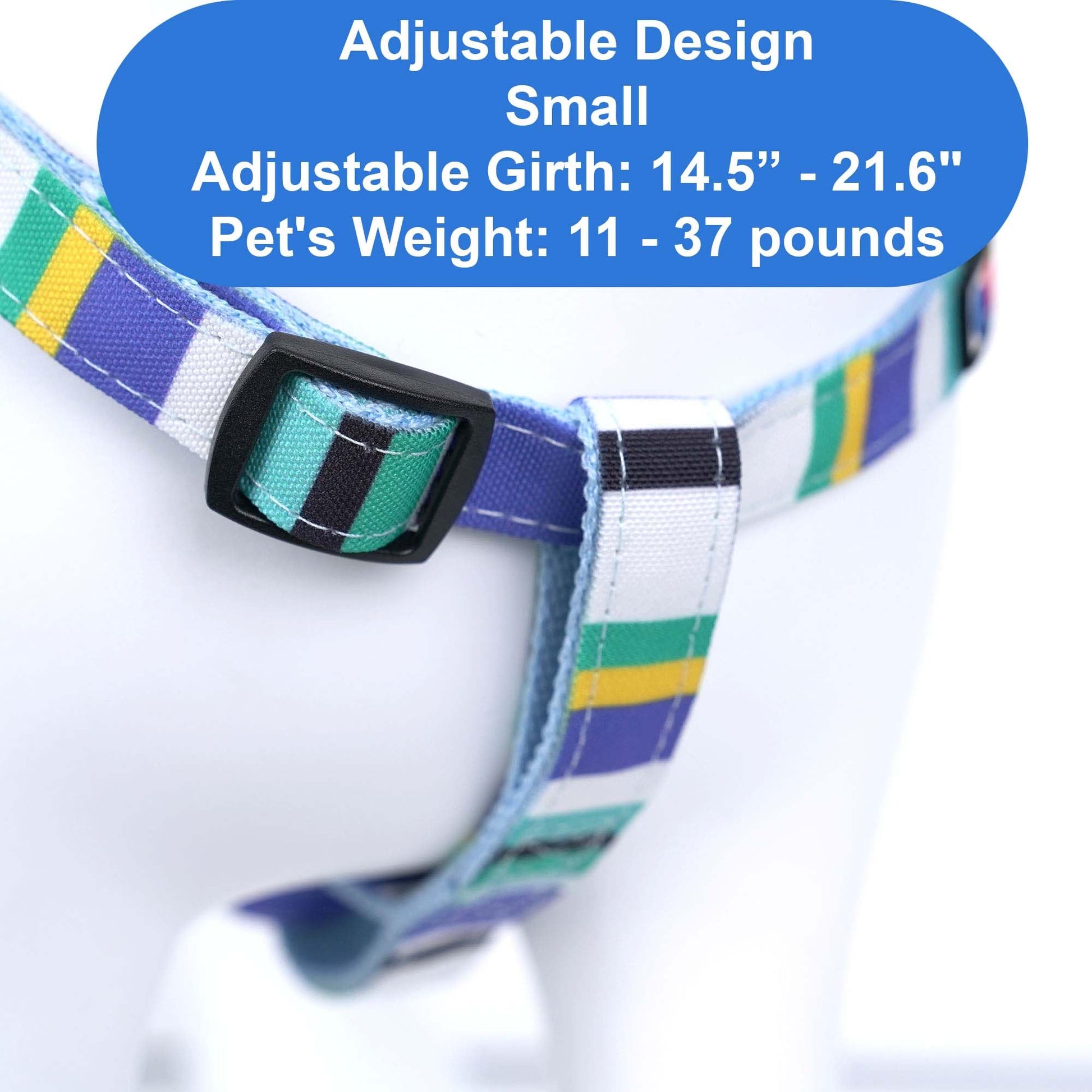 Pawtitas Multicolor Step-in Dog Harness Adjustable No-Pull Vest