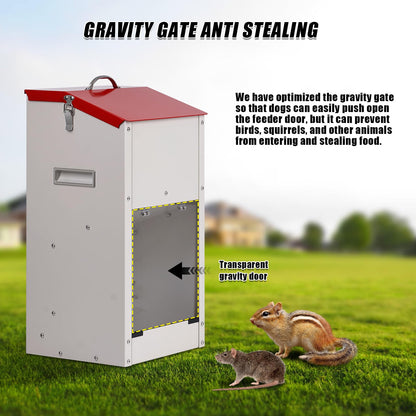 KHEARPSL Galvanized Automatic Dog Feeder Large Breed Dog Dispenser