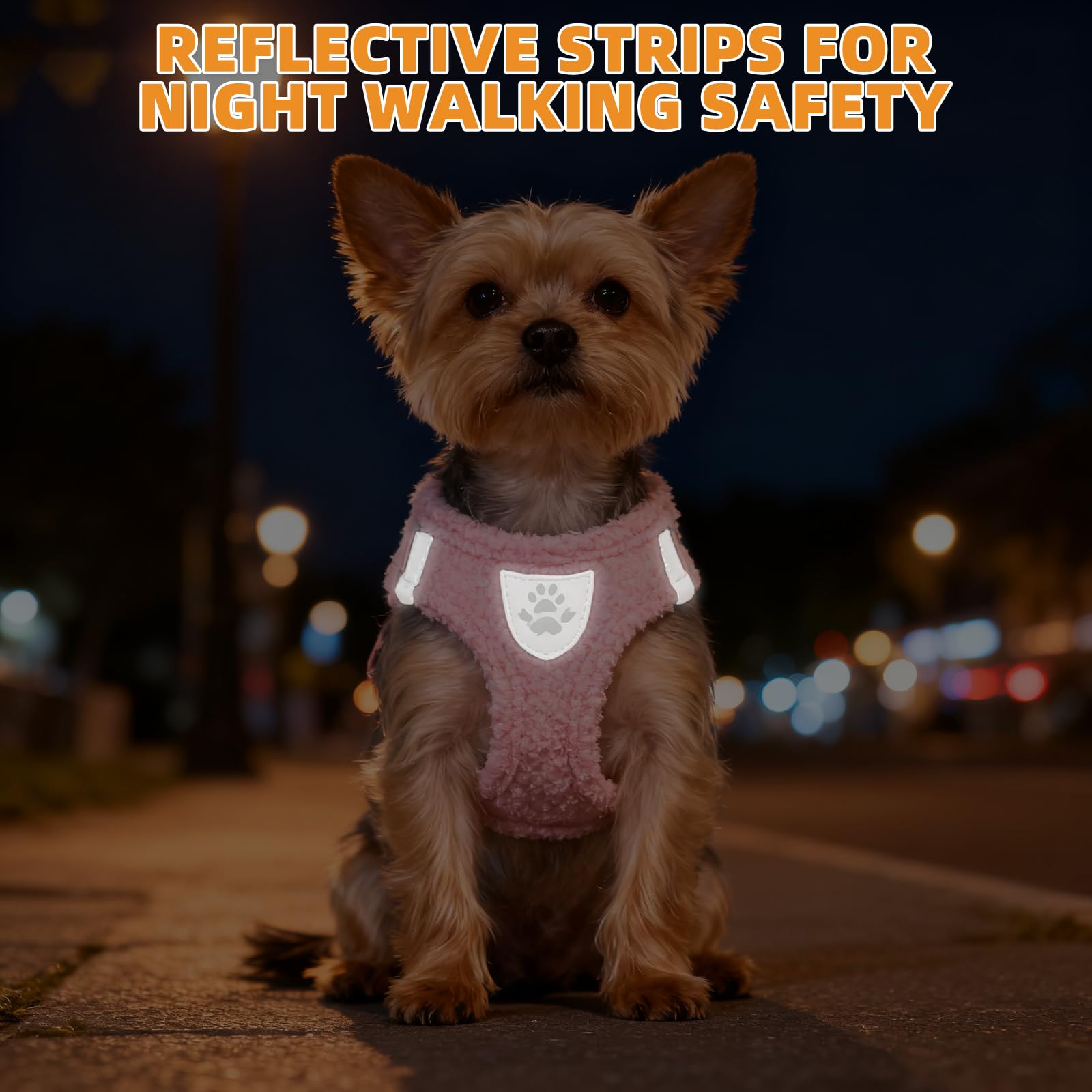 KOOLTAIL Plush Small Dog Harness and Leash Set, Warm Fleece No Set