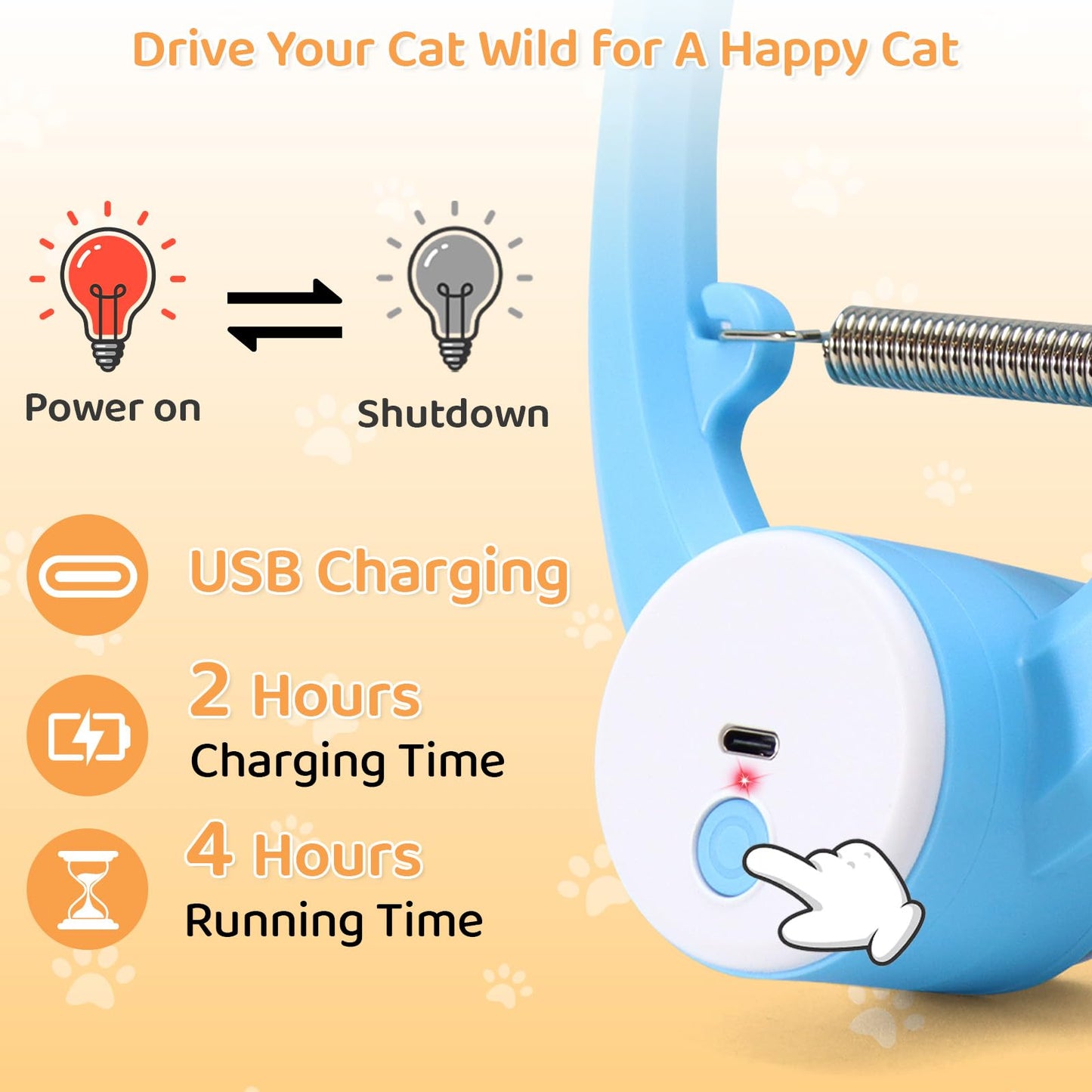 COSOWO Automatic Interactive Cat Toys for Indoor Cats Electric Wand