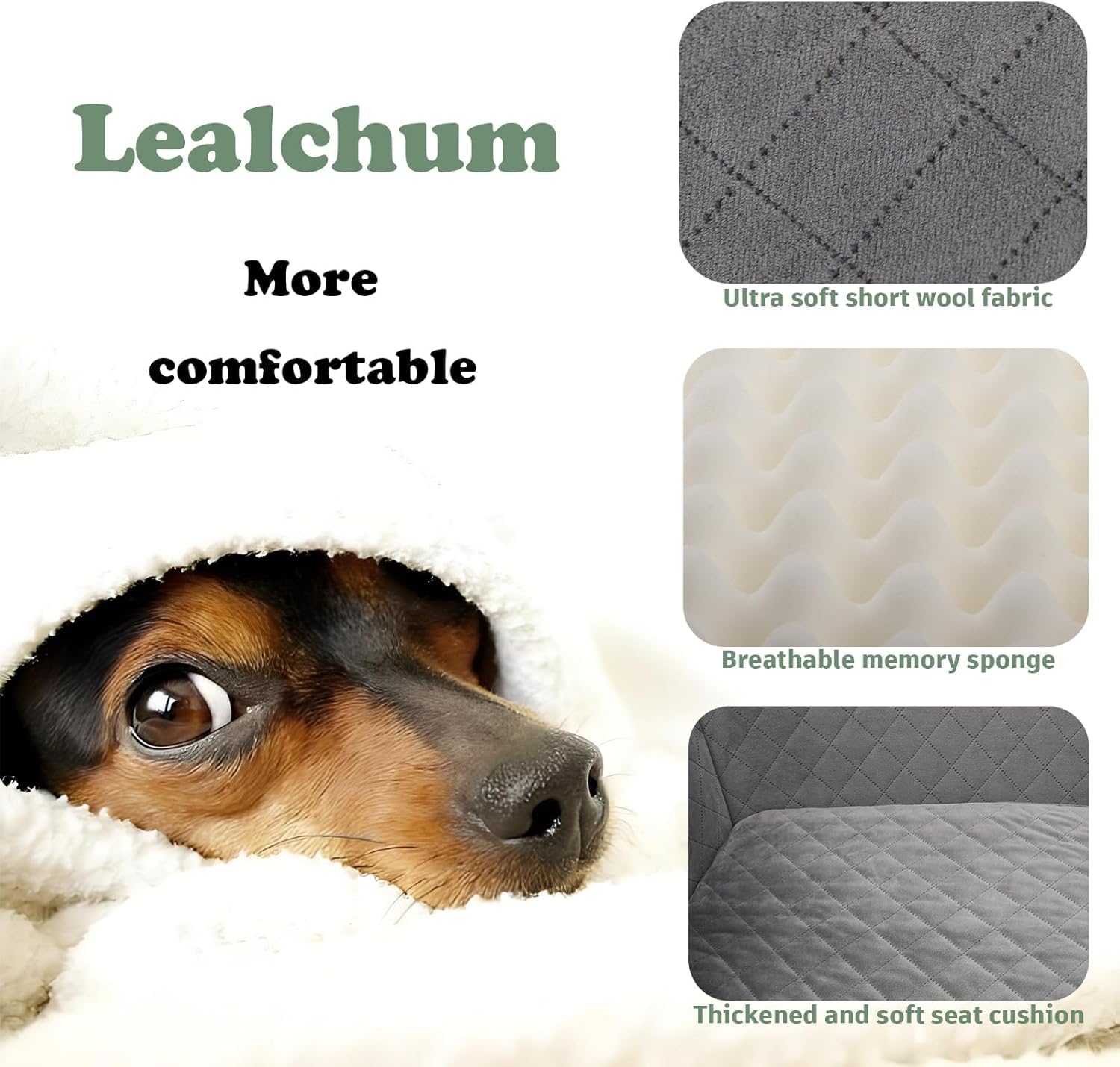 Lealchum Dog Car Seat for Medium/Large Dogs,2 Clip-On Safety Seat