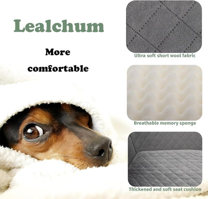 Lealchum Dog Car Seat for Medium/Large Dogs,2 Clip-On Safety Seat