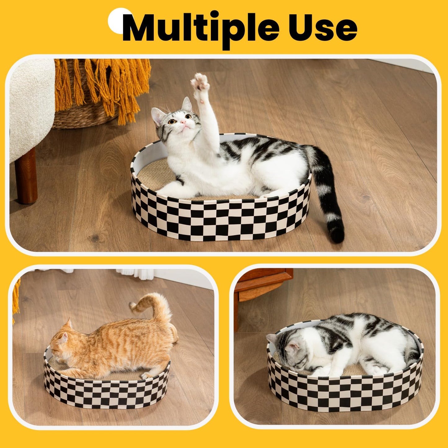 Conlun Cat Scratcher Box with 4 Cat Scratching Board Scratchers