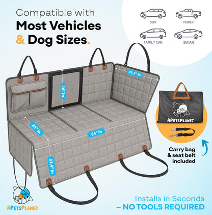APetsPlanet Backseat Extender for Dogs, Dog Seat Cover Hard Seat