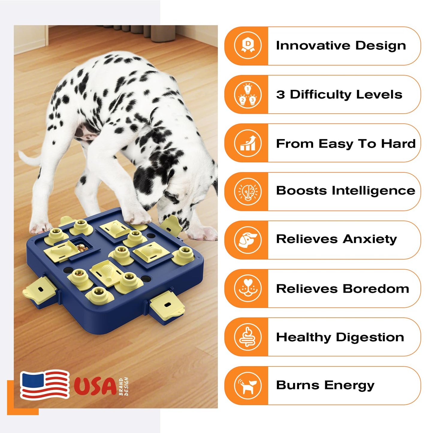 KADTC Dog Chess Puzzle Toy, Large Size, 3 Levels of Step-by-Step Toys