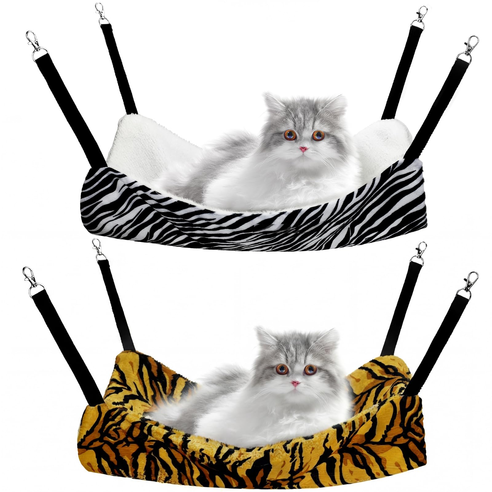 Jetec 2 Pack Cat Hammock for Cage, Catio Accessories Reversible Bed