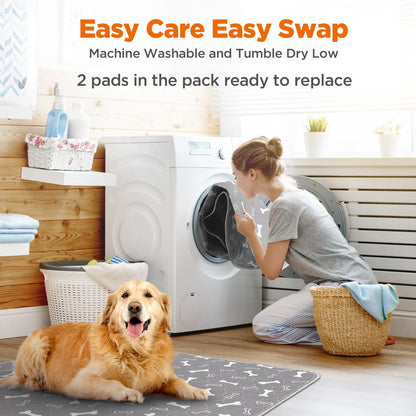 Baodan Washable Pee Pads for Dogs, 2 Pack Large Reusable Puppy Mat
