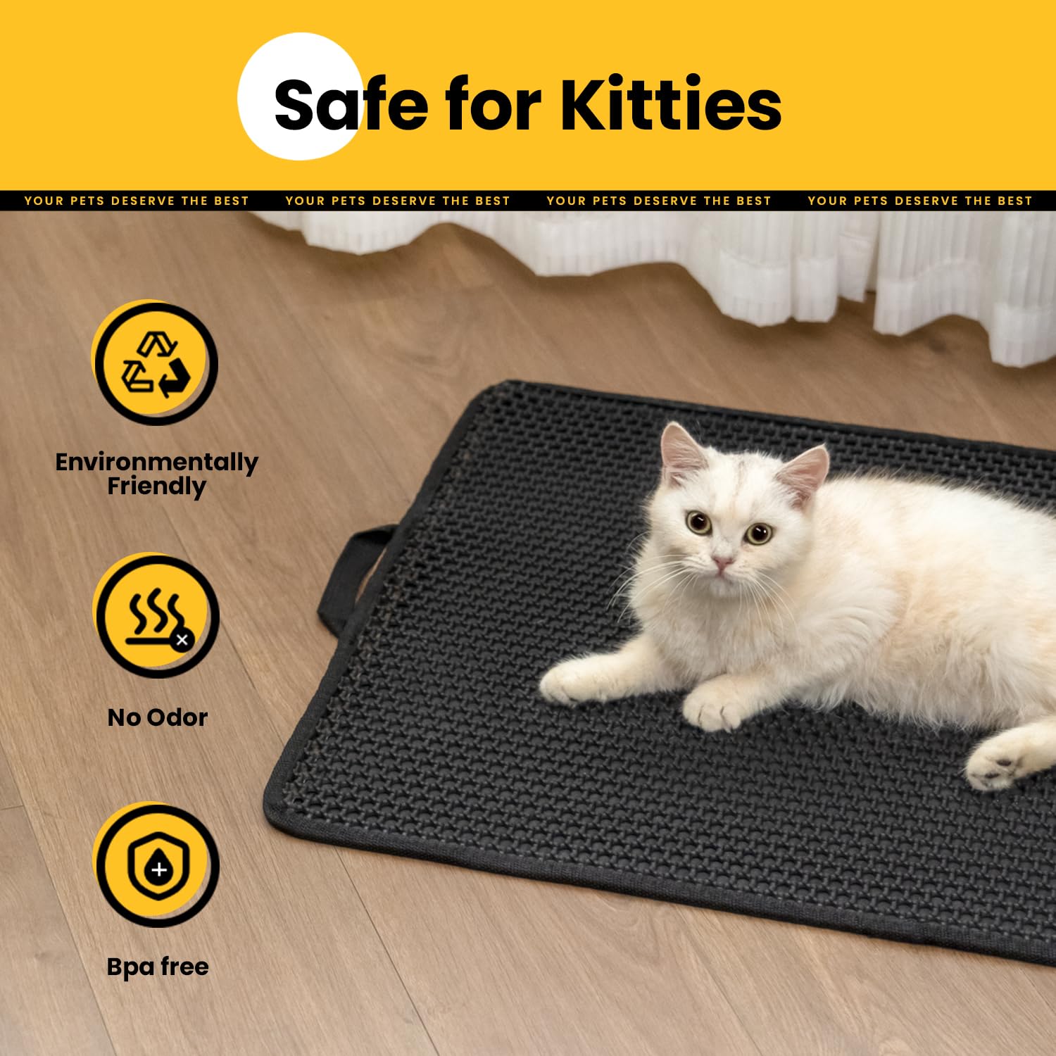 Cat Litter Mat, Upgrade Super Waterproof Back Layer Litter Box Mat