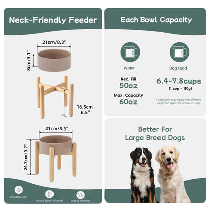 Havniva Ceramic Raised Dog Bowl with Stand for Large Breed Bowl