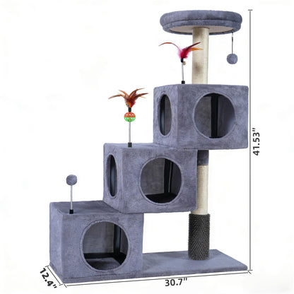 Cat Tree Tower for Indoor Cats, Cat Tree with 3 Spacious Cat Tower