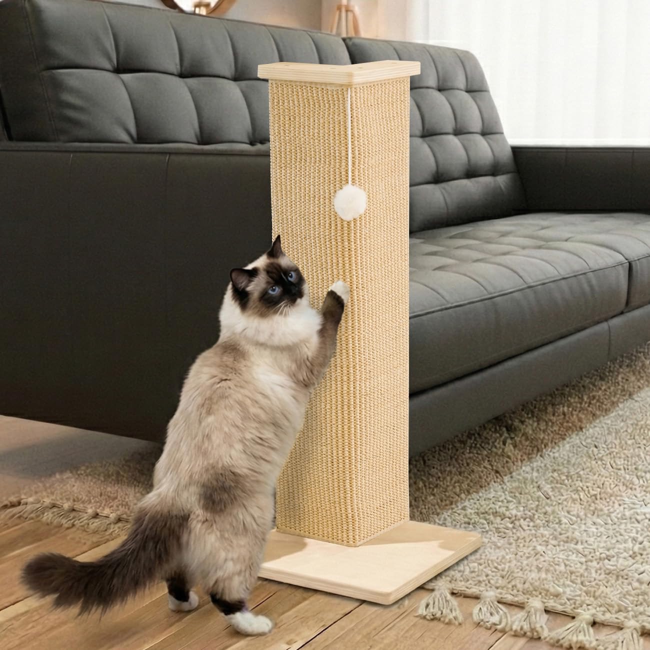 PETKARAY Couch Corner Cat Scratcher, 28'' Corner Wall Furniture
