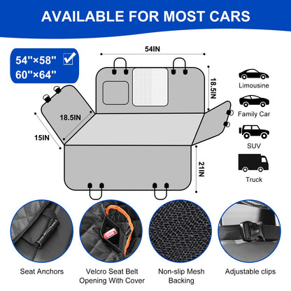 EasyHaWei Dog Car Seat Cover for Back Seat 600D Scratchproof Seat