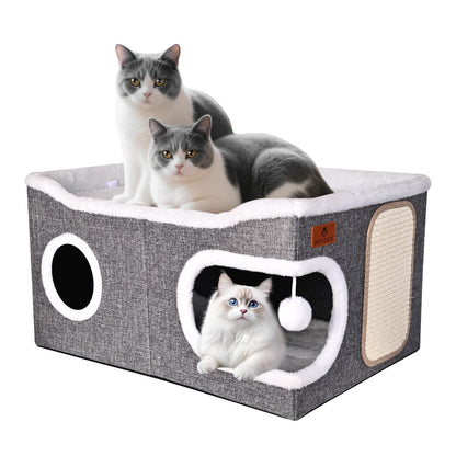 Extra Large Cat Beds for Indoor Cats, Covered Cat Cave Beds Furniture