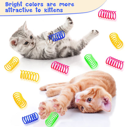 Yunsailing 300 Pcs Cat Spring Toy Cat Spiral Toys Interactive Toys