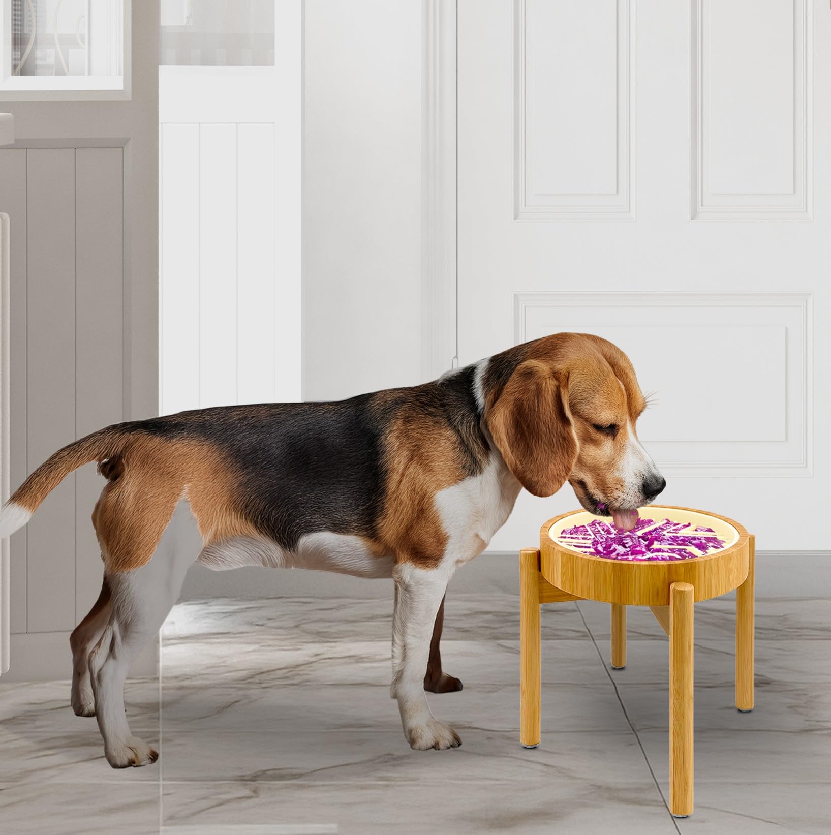 Raised Slow Feeder, Licking Mat/Pad Suitable for Wet and Dry Feeder