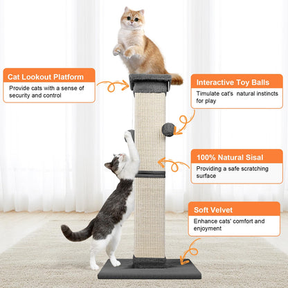Cat Scratching Post Nature Sisal Scratch Post for Indoor Scratcher
