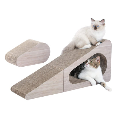 PAWZ Road Cat Scratcher, Triangle Cardboard Cat Scratcher 28.3” Tunnel