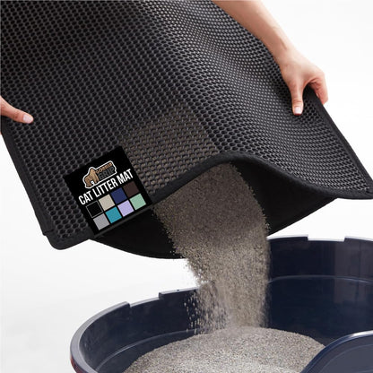 GORILLA GRIP Honeycomb Cat Litter Box Mat, Two Layer Trapping Mat