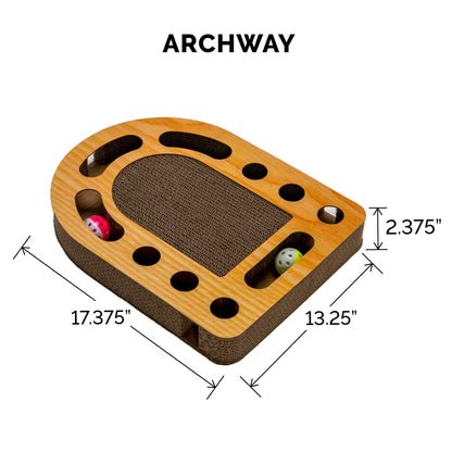 Furhaven Scratching Pad Ball Track Cat Toy w/ Catnip for Indoor Catnip