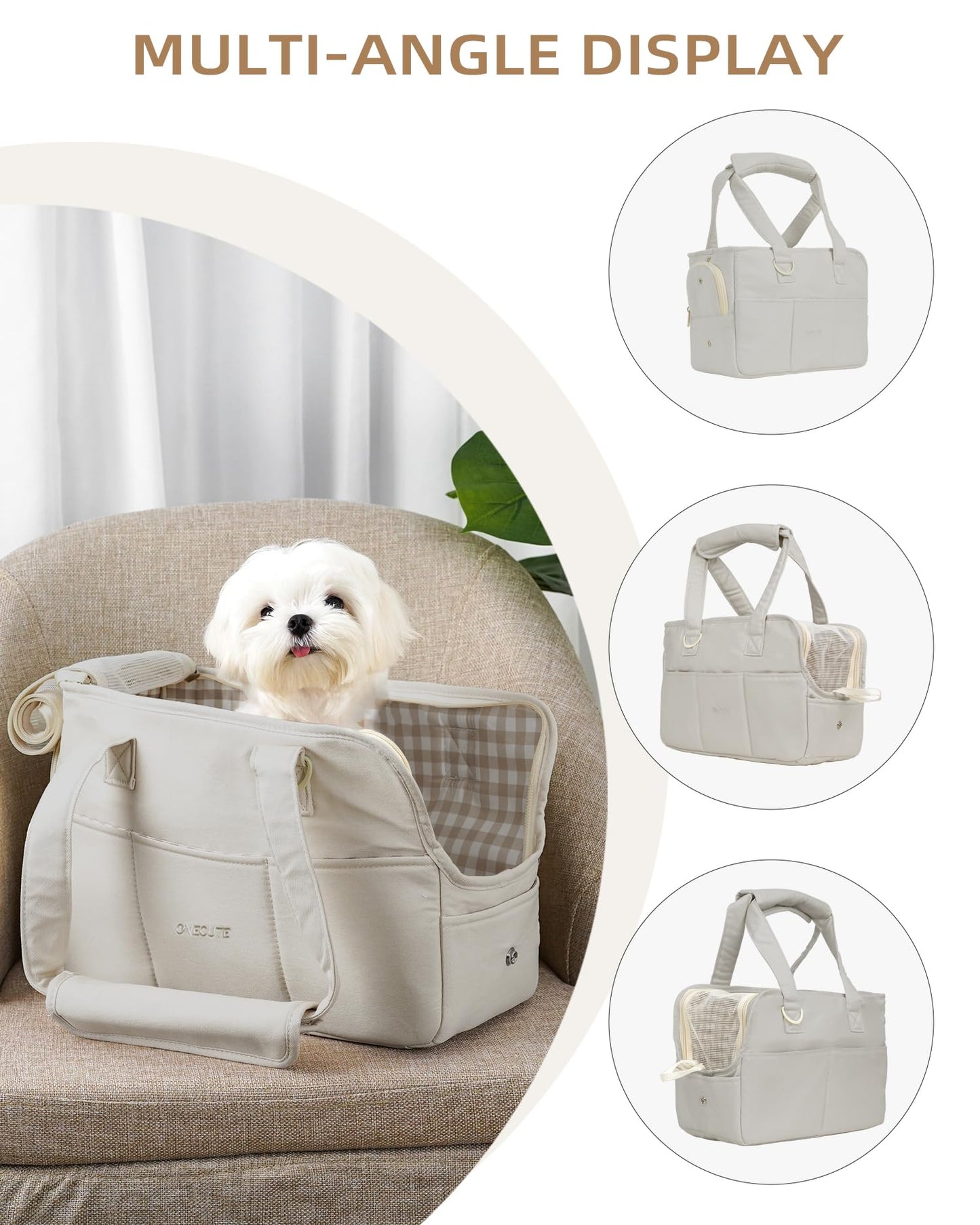 ONECUTE Dog Carrier for Small Dogs Rabbit cat with Large Pockets Bag