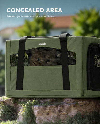Pecute Cat Carrier Stable, Pet Carrier with Hidden Anxiety Relief Bag