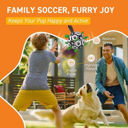 QDAN Dog Soccer Balls Toy with Bell Inside, Outdoor Interactive Balls