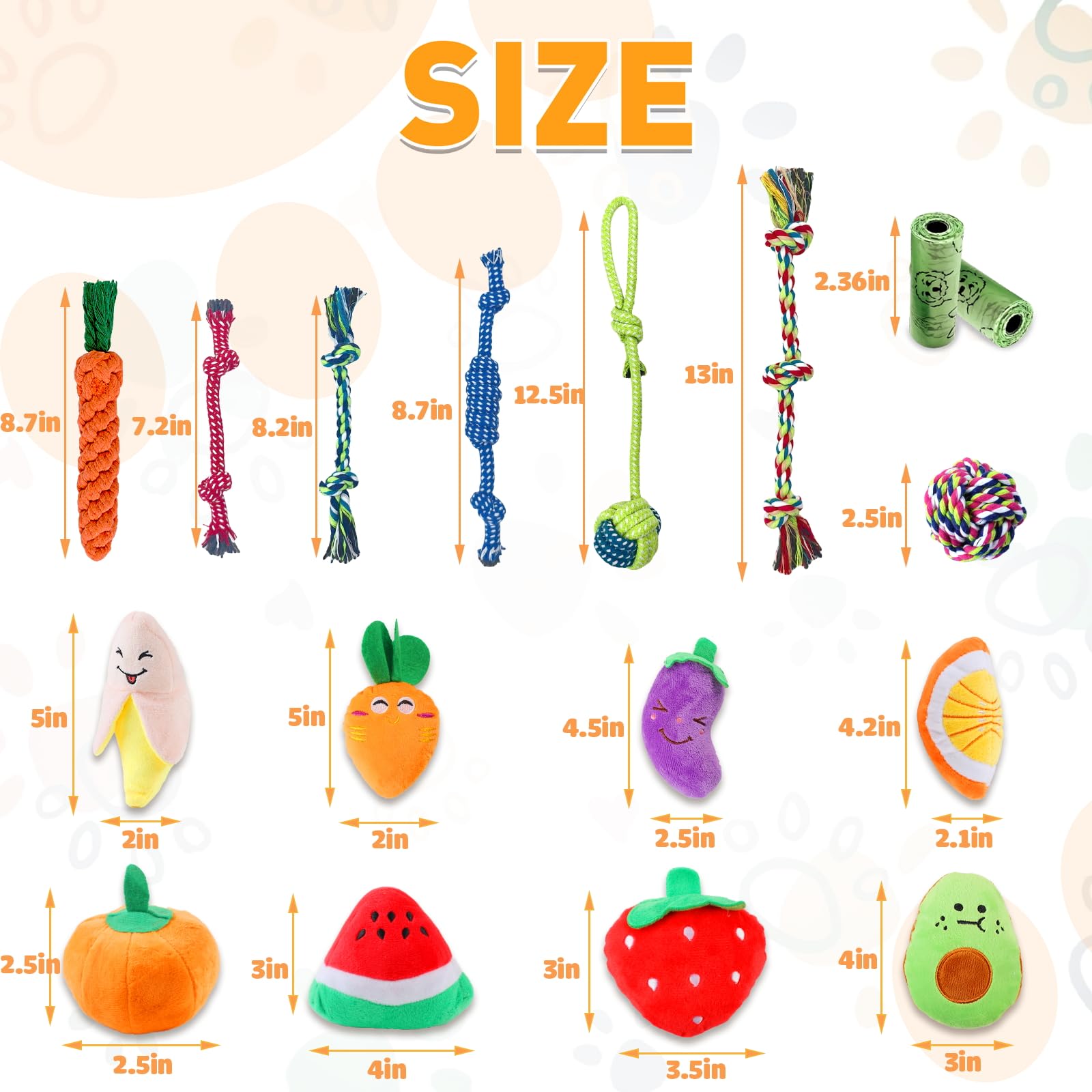 MRSOHRET 18 Pack Dog Toys Puppy Teething Toys, Puppy Essentials Chew