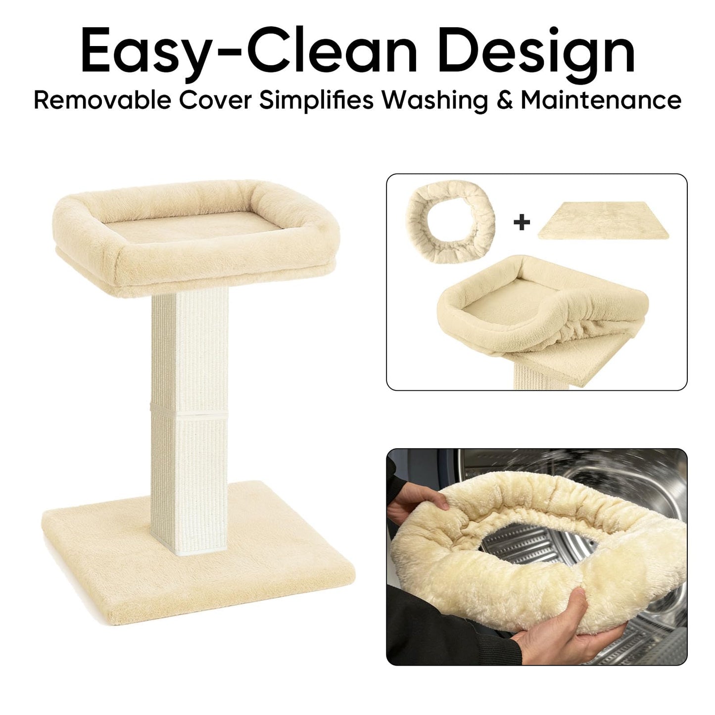 AGYM Cat Scratching Post, 32”Cat Scratcher with Large Plush Posts