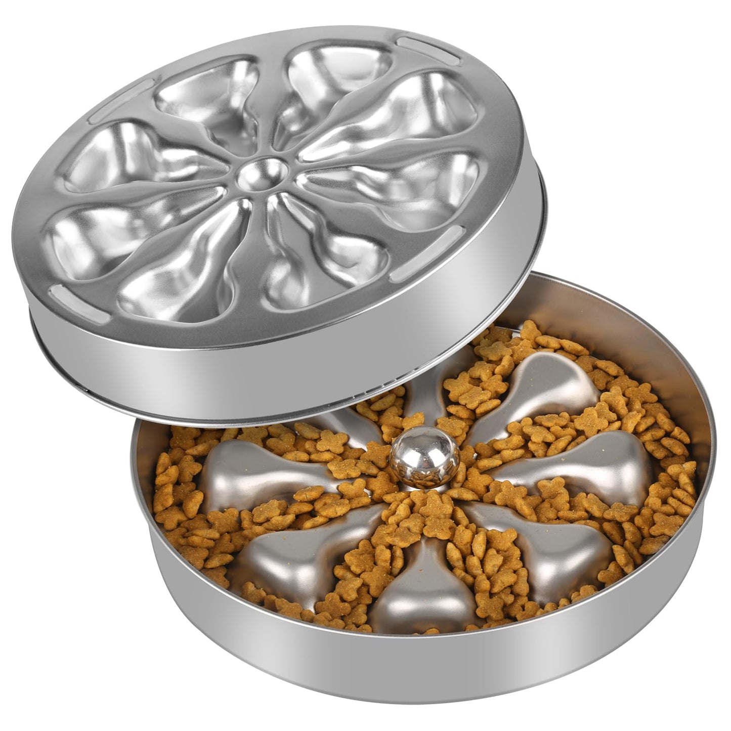 Oiwliur Slow Feeder Dog Bowls Stainless Steel Non-Slip Metal Bowl