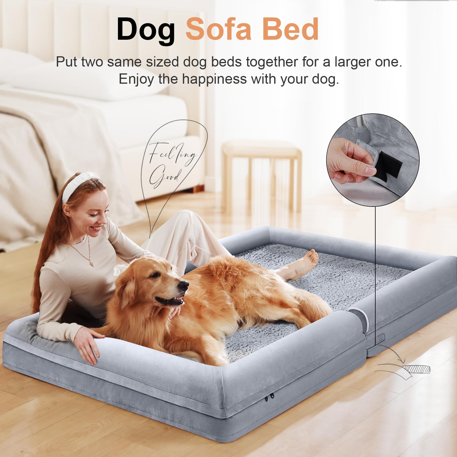 Large Dog Bed Orthopedic Washable: Beds Bolster XL Bed Large Big Bed