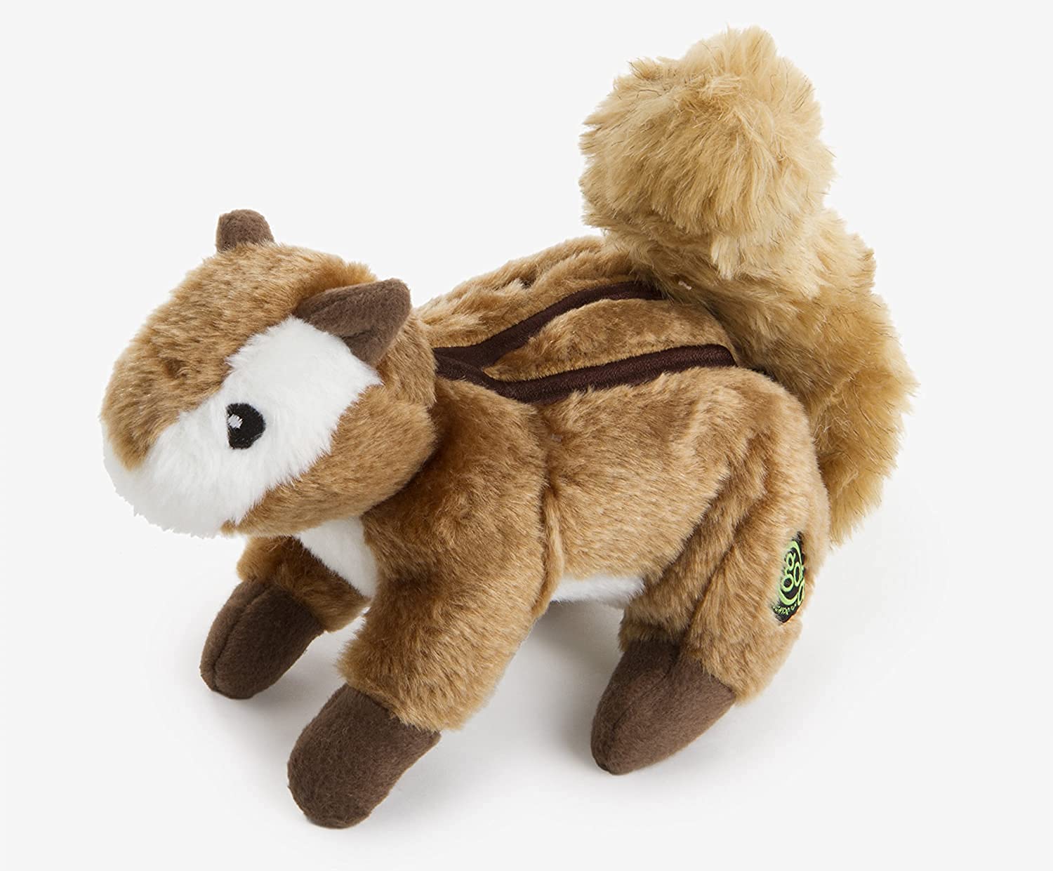 goDog Wildlife Chipmunk Squeaky Plush Dog Toy, Chew Guard Plush