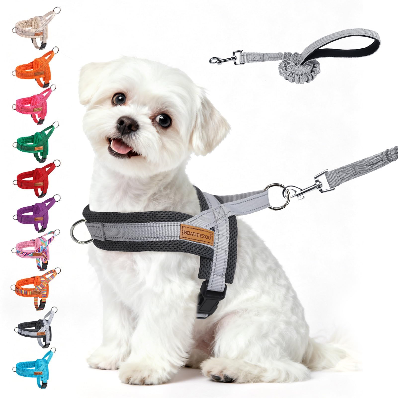 BEAUTYZOO Dog Harness for Small Dogs, No Pull Dog Harness and Leash