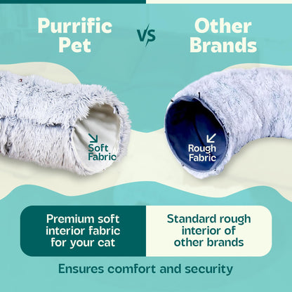 Cat Tunnel Bed for Indoor Cats with Soft Fabric Interior Upgraded Bed