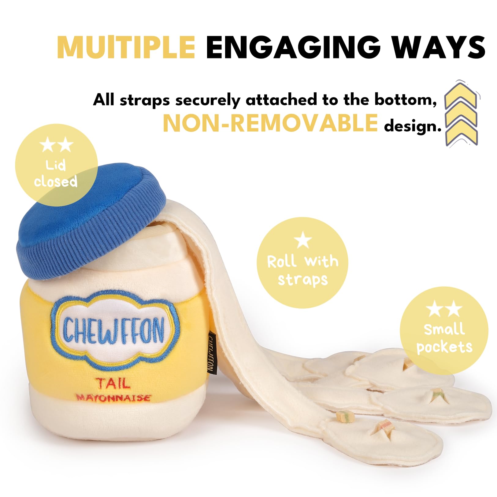 CHEWFFON Dog Enrichment Toys, Interactive Mayonnaise Jar Puzzle