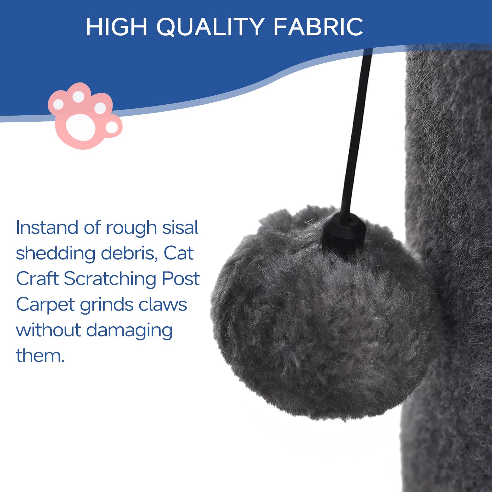 Cat Craft Cat Scratching Post Carpet Scratching Post 41" for Scratcher