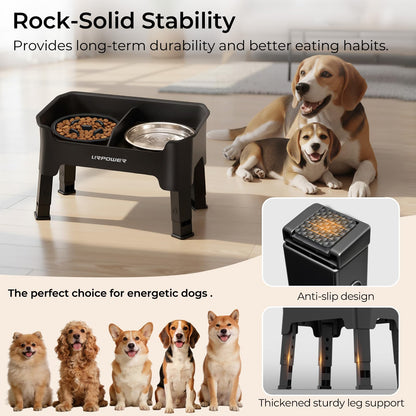 URPOWER Mess Proof Elevated Dog Bowls, High Wall Splash Guard Bowl
