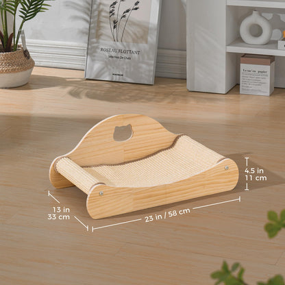 Avont Sisal Cat Scratcher Bed for Indoor Cats, Solid Wood Scratcher