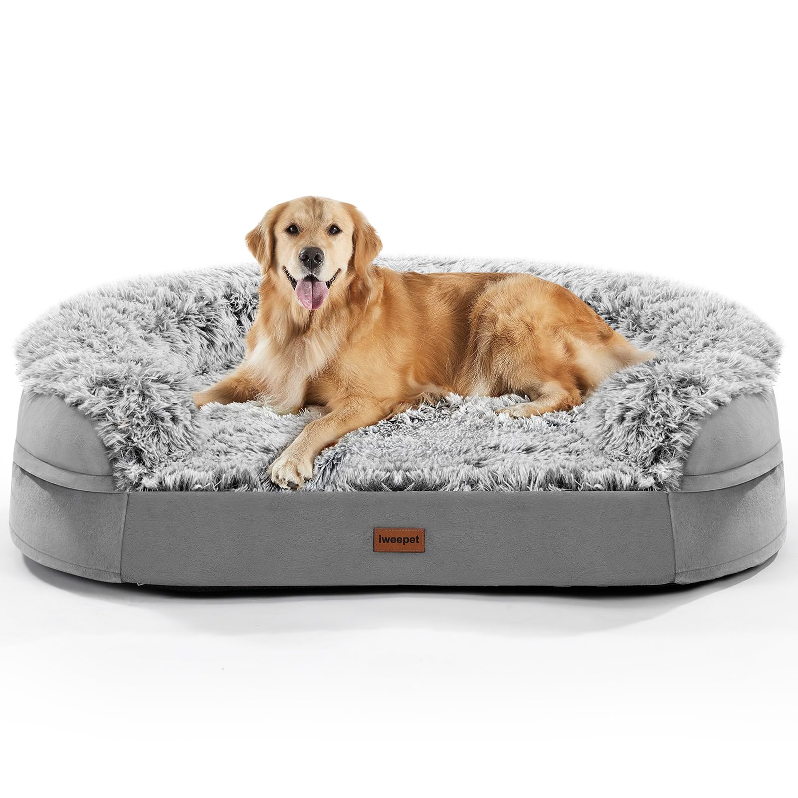 iweepet Thickened Orthopedic Dog Beds for Extra Large Dogs, Fluffy Bed