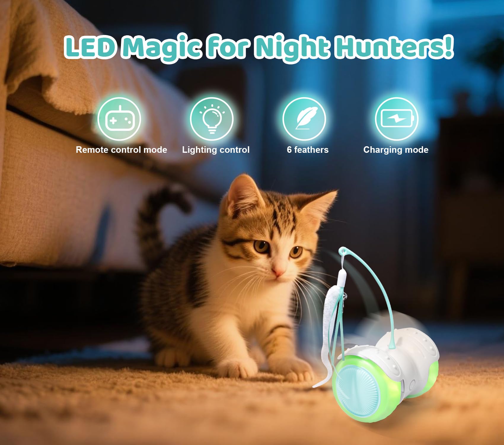 ZeLing HTL Remote Control Cat Toy with Auto Mode Interactive Cat Toy