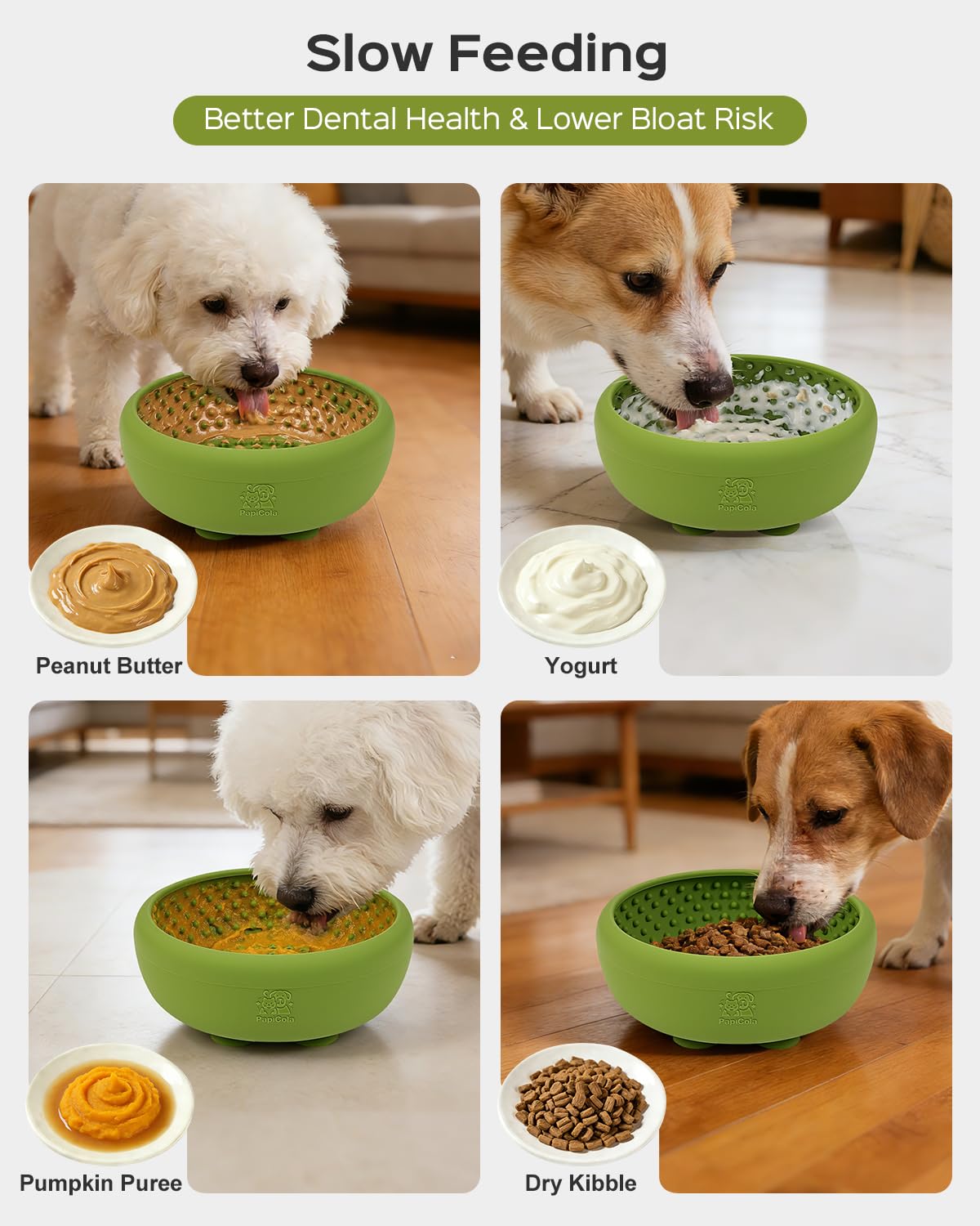 Dog Lick Bowl for Dogs, Lick Mat, Slow Feeder Lick Bowl with Mat