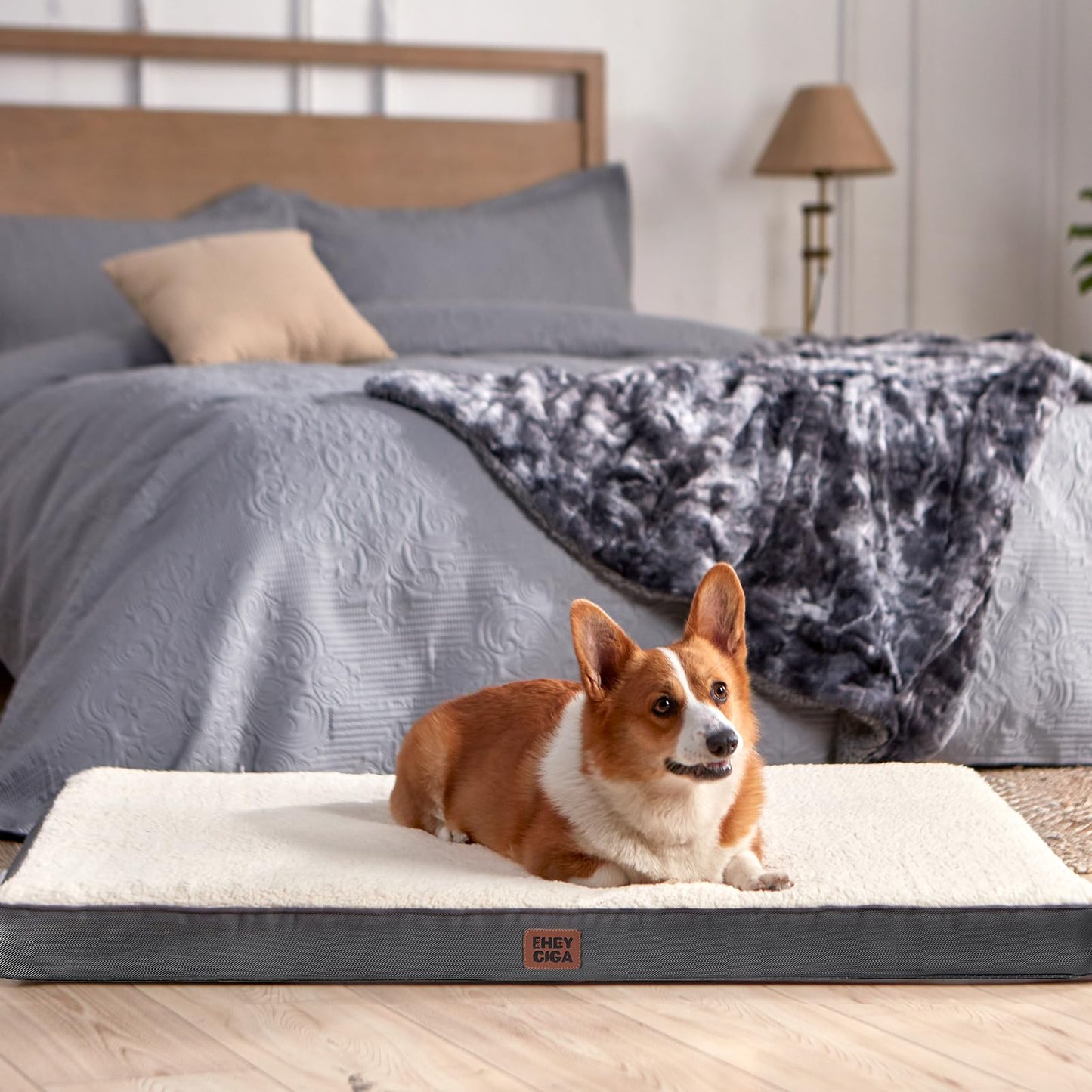 EHEYCIGA Orthopedic Dog Beds, Egg Crate Dog Bed Pet Mat with Bed