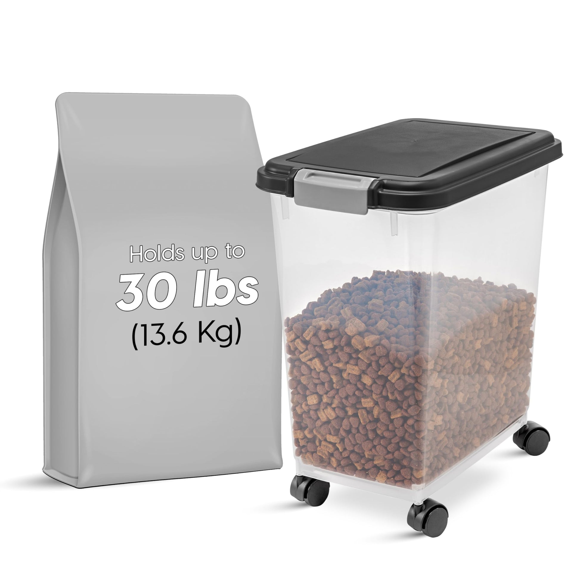IRIS USA Airtight Dog Food Storage Container with 2-Cup Scoop and Bowl